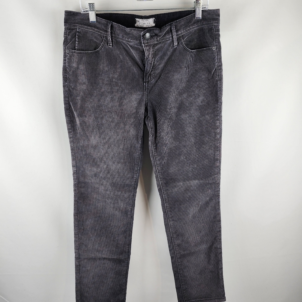 Free People Pants Womens 30 Gray Corduroy Skinny Cropped (30x27)